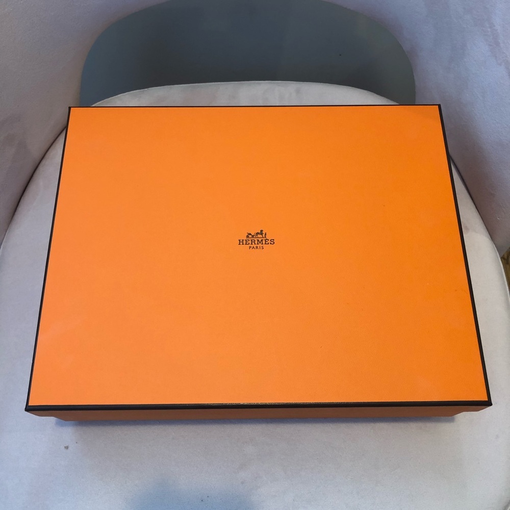 Empty Hermes shoes box with dust bags